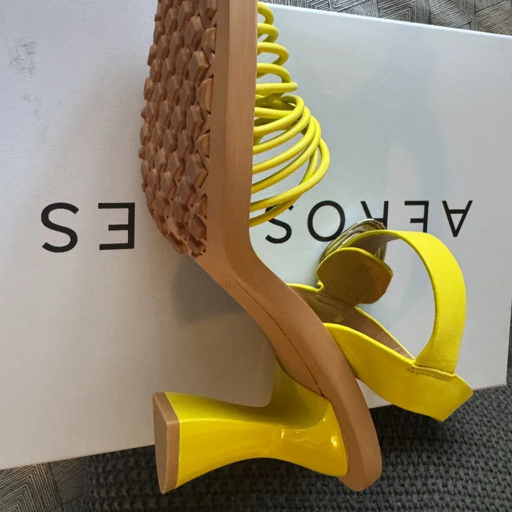 Brand new in box Aerosoles Green Sheen Crew Strappy Heeled Sandals size 9.5 - Picture 5 of 6